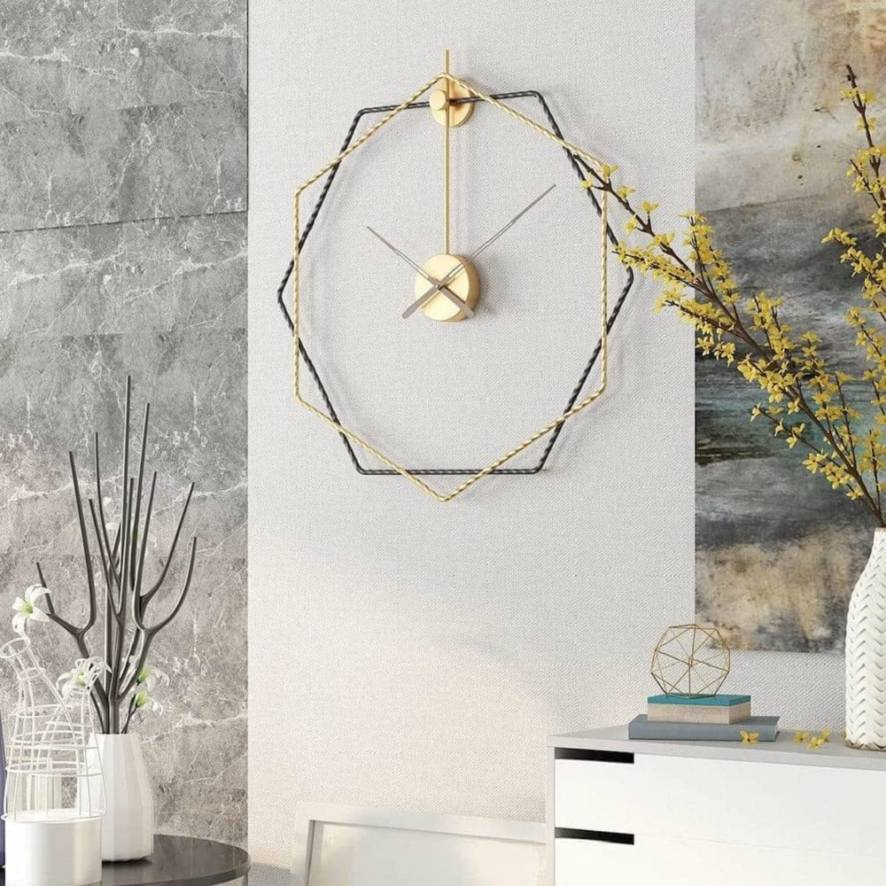 Luxurious DODECAGON MI Metal Wall Clock