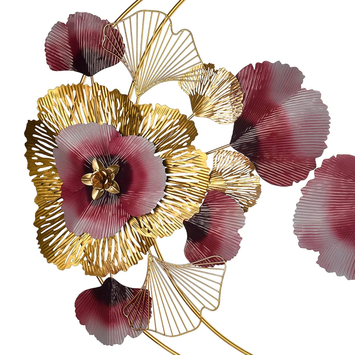 Luxurious RED-FLORA MI Metal Wall Art