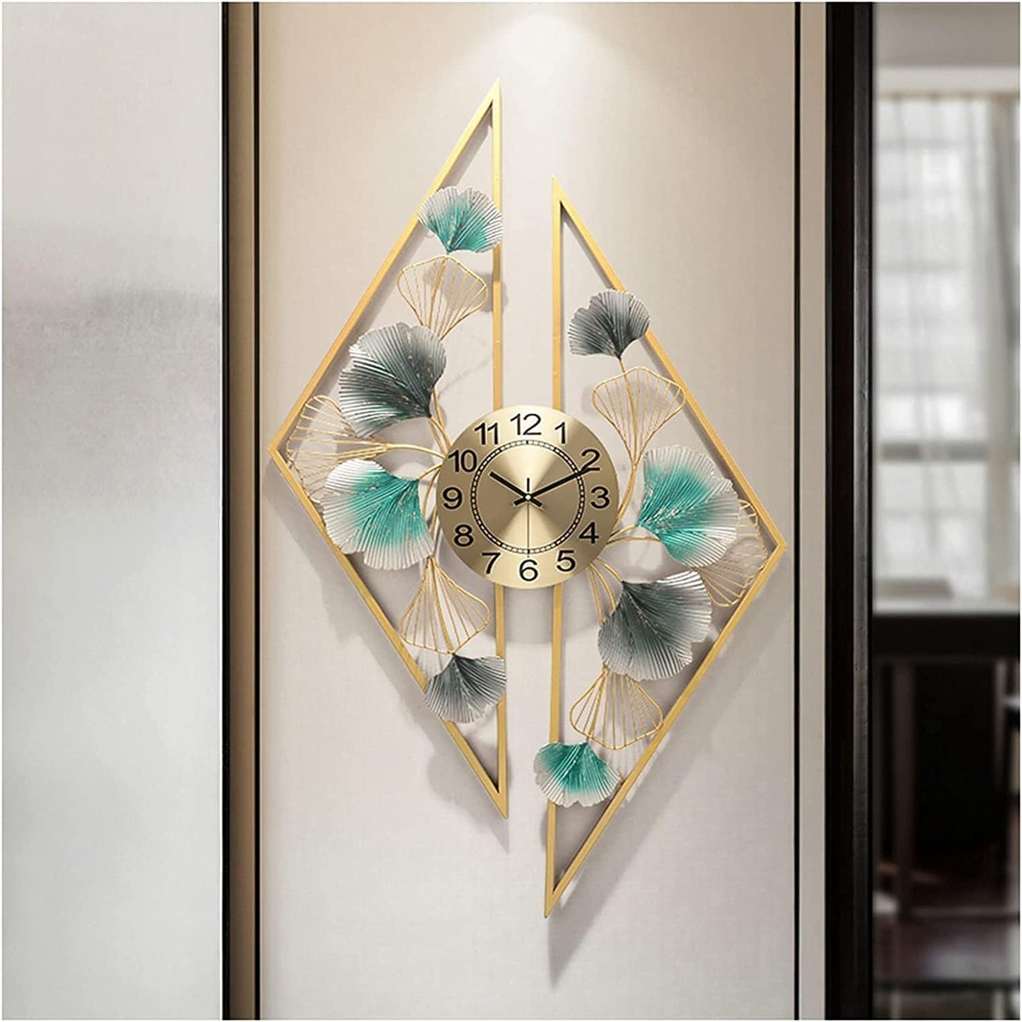 Luxurious QUADRILATERAL MI Metal Wall Clock