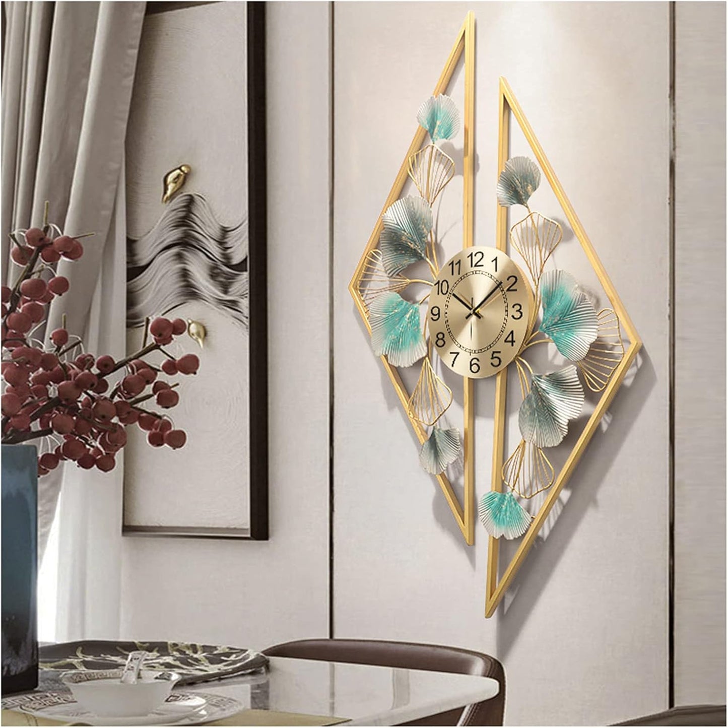 Luxurious QUADRILATERAL MI Metal Wall Clock