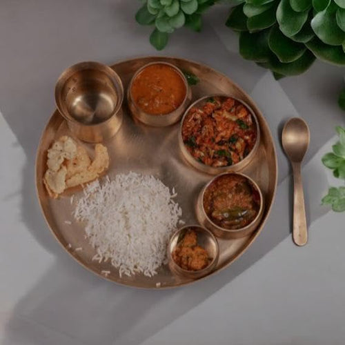DODA MI Bronze Kansa Dinner Thali Set of 7