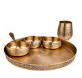 SHIKORA MI Bronze Kansa Dinner Thali Set of 6