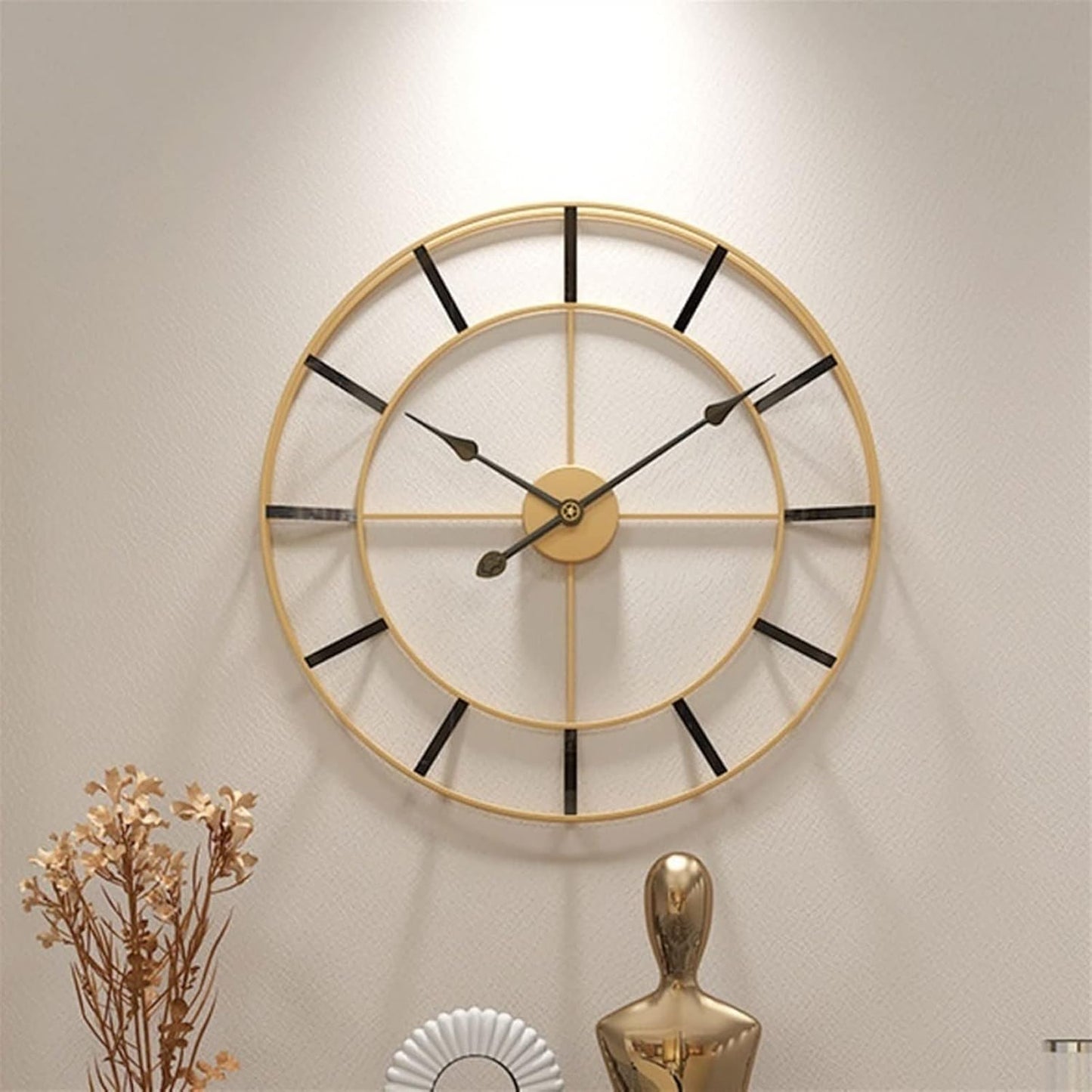 Luxurious HOURVISTA MI Metal Wall Clock
