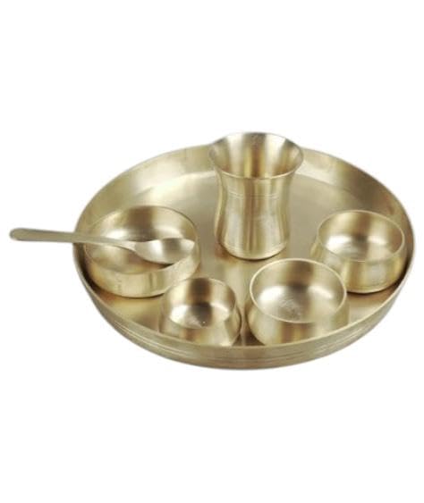 Luxurious DODA MI Popular Bronze Kansa Dinner Thali Set of 7