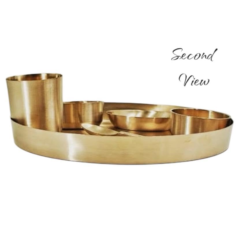TAINY MI Popular Bronze Kansa Dinner Thali Set of 6