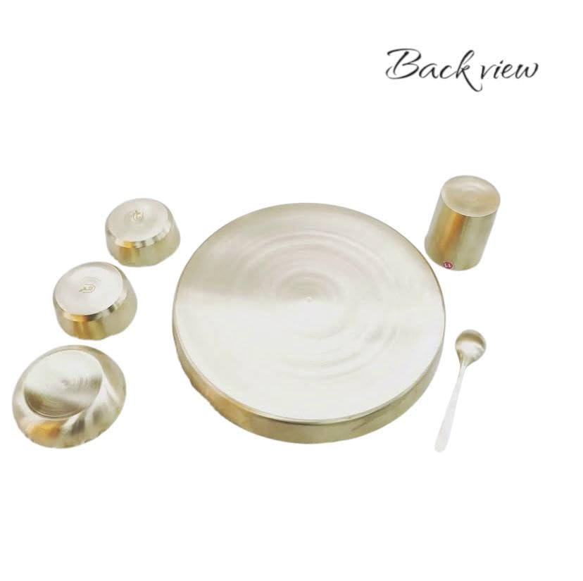 TAINY MI Bronze Kansa Dinner Thali Set of 6