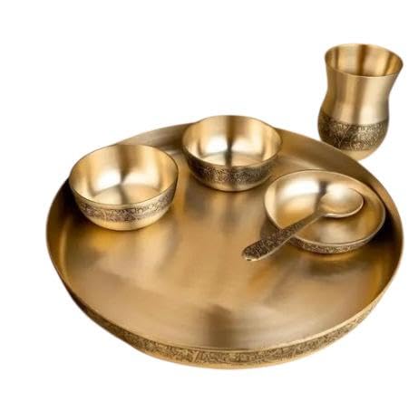 Roxs MI 100% Pure Bronze Kansa thali Dinner Set
