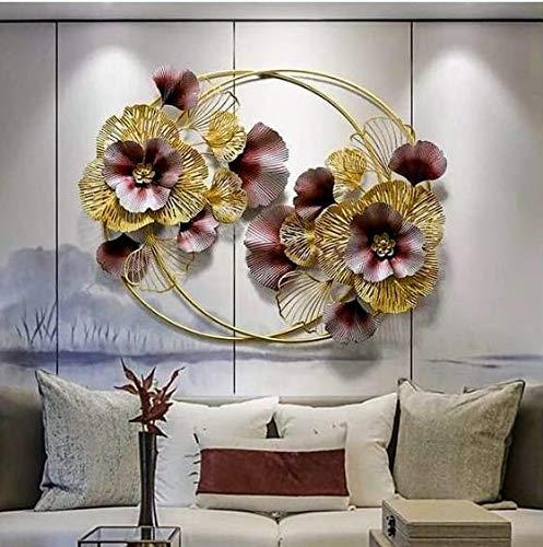 Luxurious RED-FLORA MI Metal Wall Art